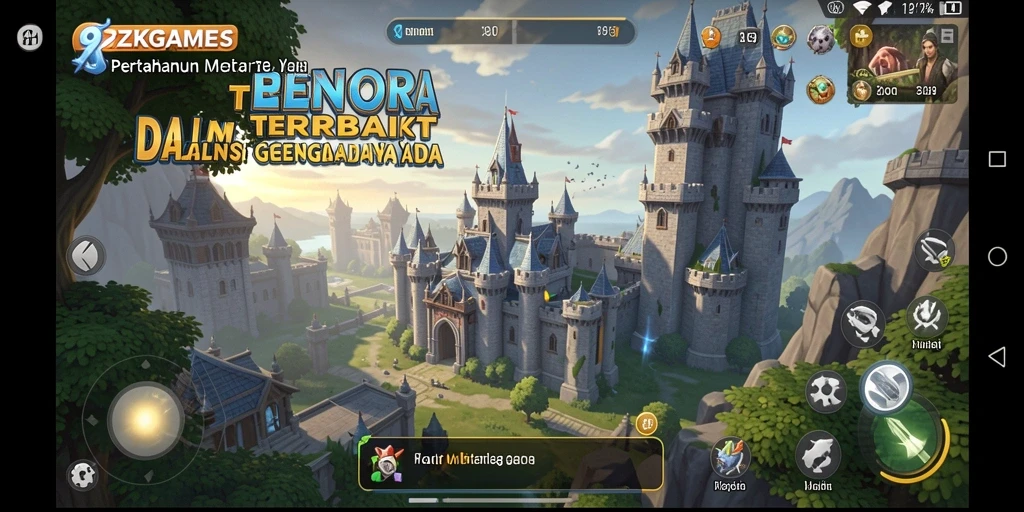 Gameplay 9ZKGAMES menampilkan strategi pertahanan menara yang mendebarkan.