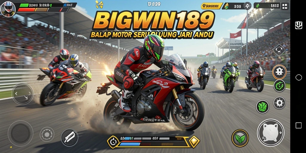 Tampilan seru gameplay balap motor BIGWIN189.
