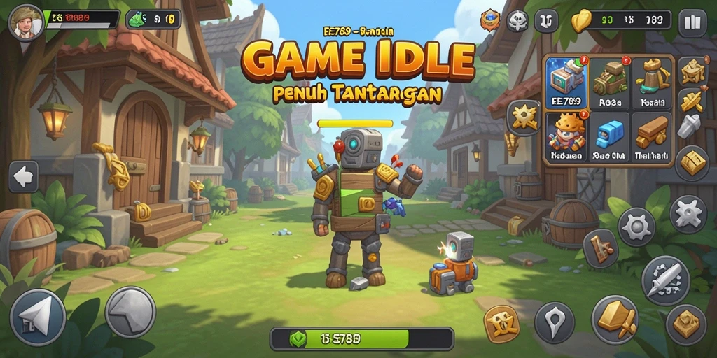 Tangkapan layar utama gameplay EE789 yang menampilkan keseruan bermain Idle.