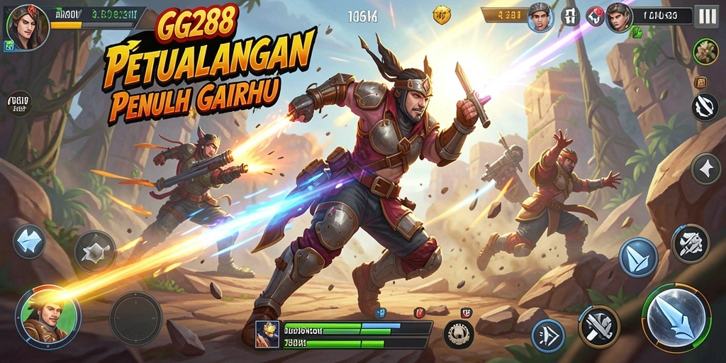 Screenshot gameplay GG288 menampilkan adegan aksi yang mendebarkan.