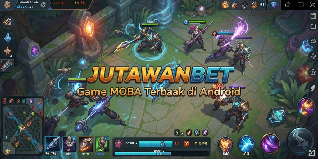 Screenshot gameplay JUTAWANBET yang menampilkan aksi seru di arena MOBA.