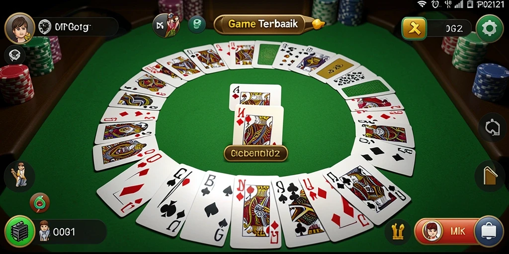 Screenshot MPO2121 menampilkan gameplay Gaple yang seru.