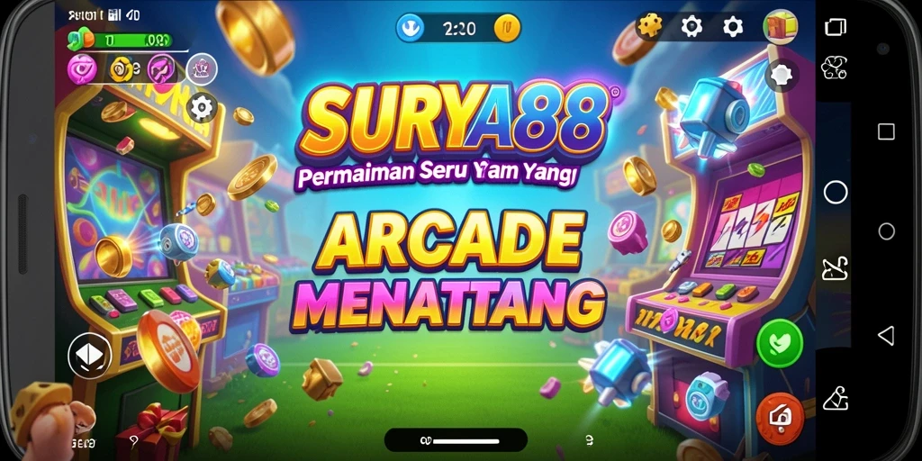 Tampilan menarik gameplay Arcade dari SURYA88 yang penuh warna.