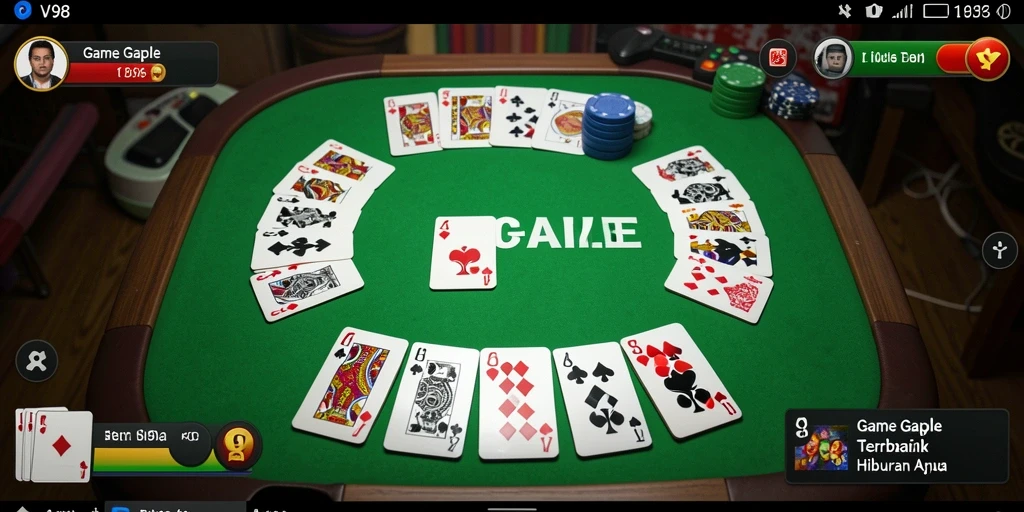 Tampilan gameplay seru dari V98 saat bermain Gaple.